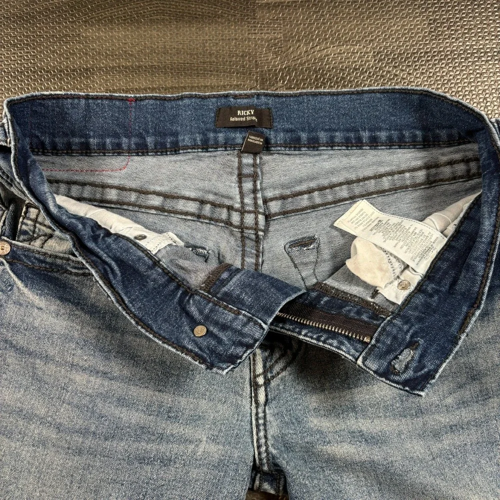 True Religion Jeans Mens 31x33 BLue Ricky Big T Relaxed Straight